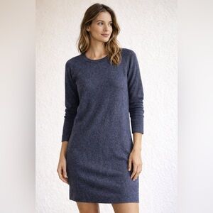 Equipment Femme 100% Cashmere Soft Elegant Navy Blue Dress Large
